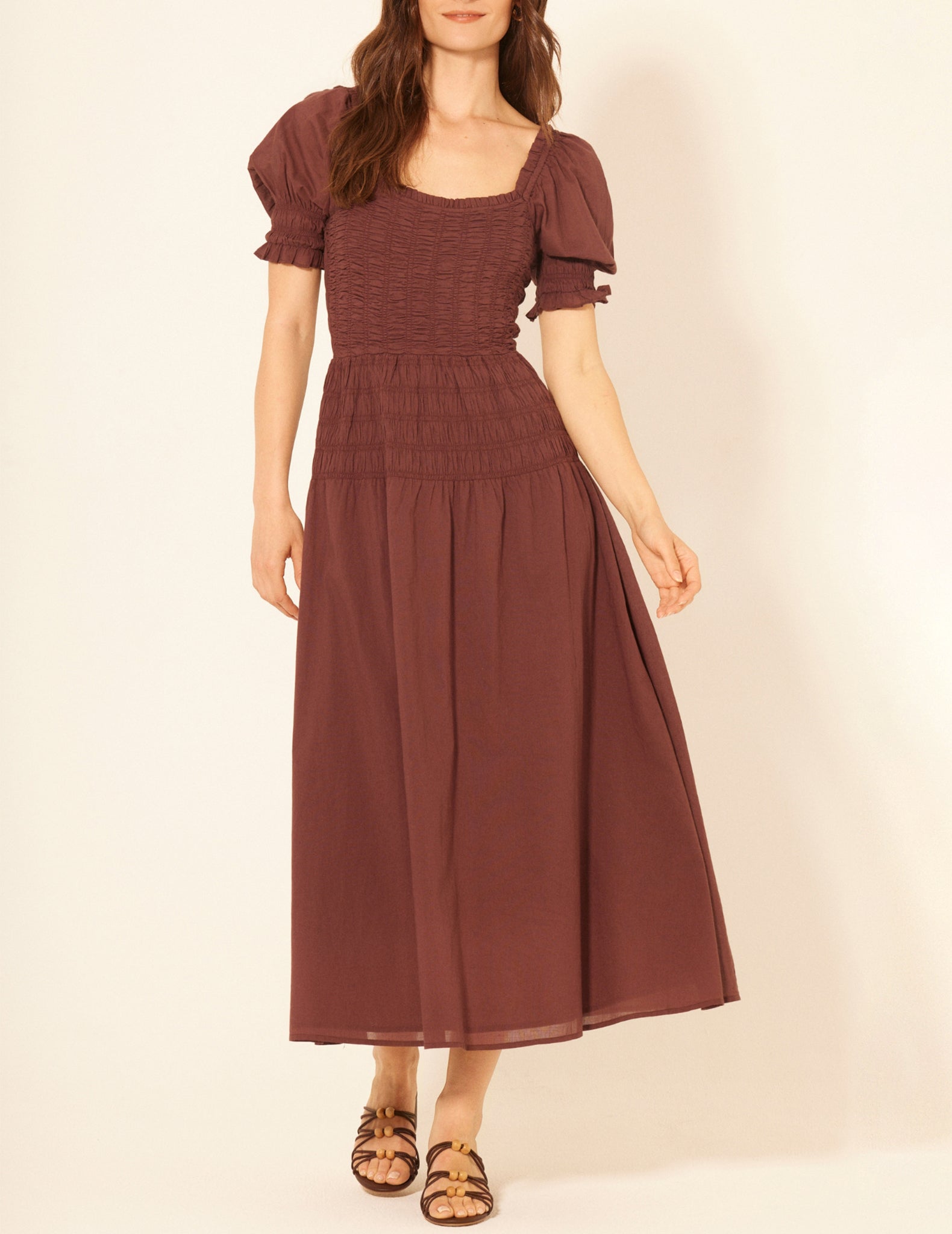 agatha midi dress Agatha Ruched Coco Midi Dress - Coco - Large