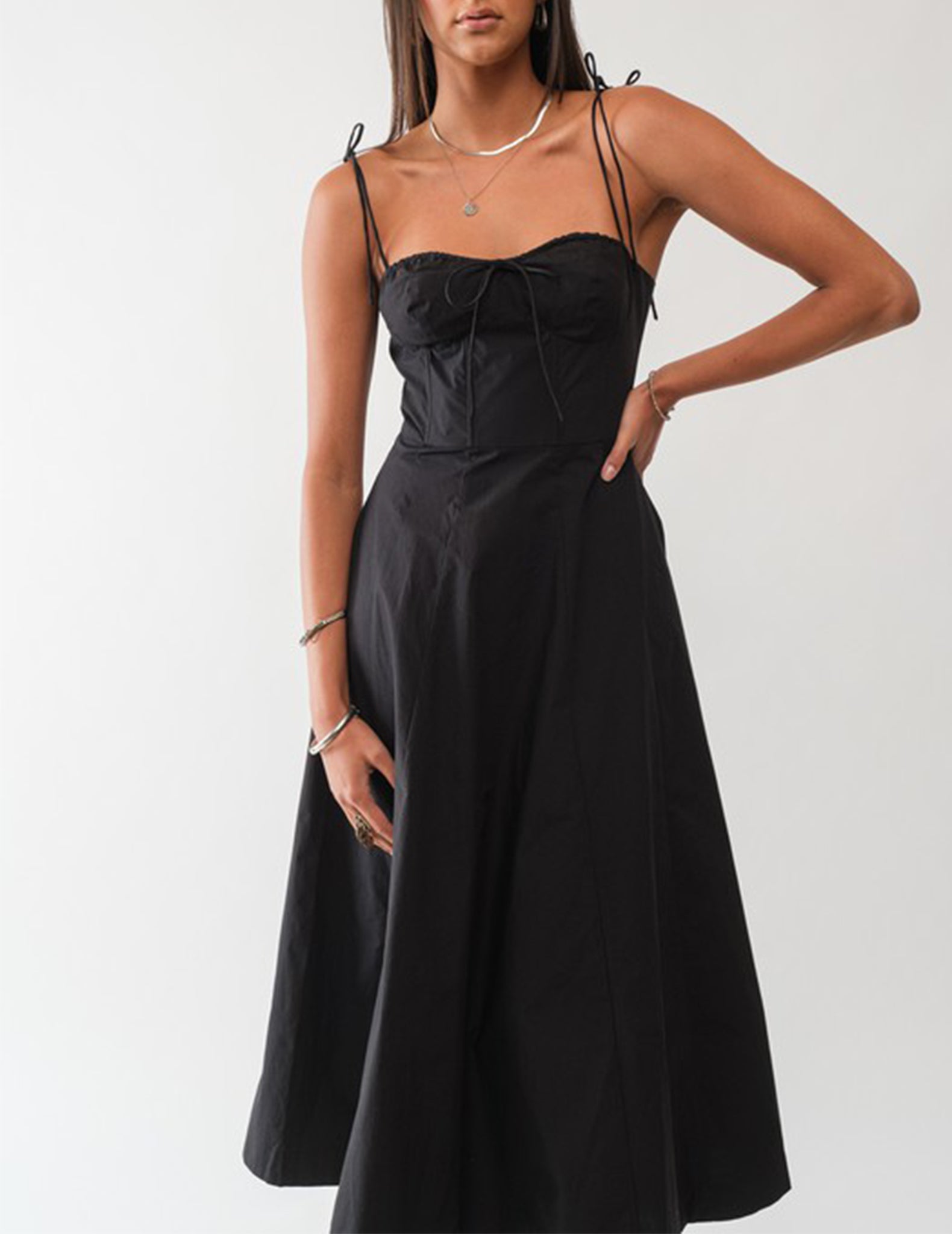 Brigitte Fit And Flare Black Dress