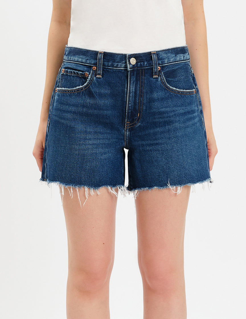 Daze Crossroads Mid-Rise Relaxed Denim Shorts – Cuffs.