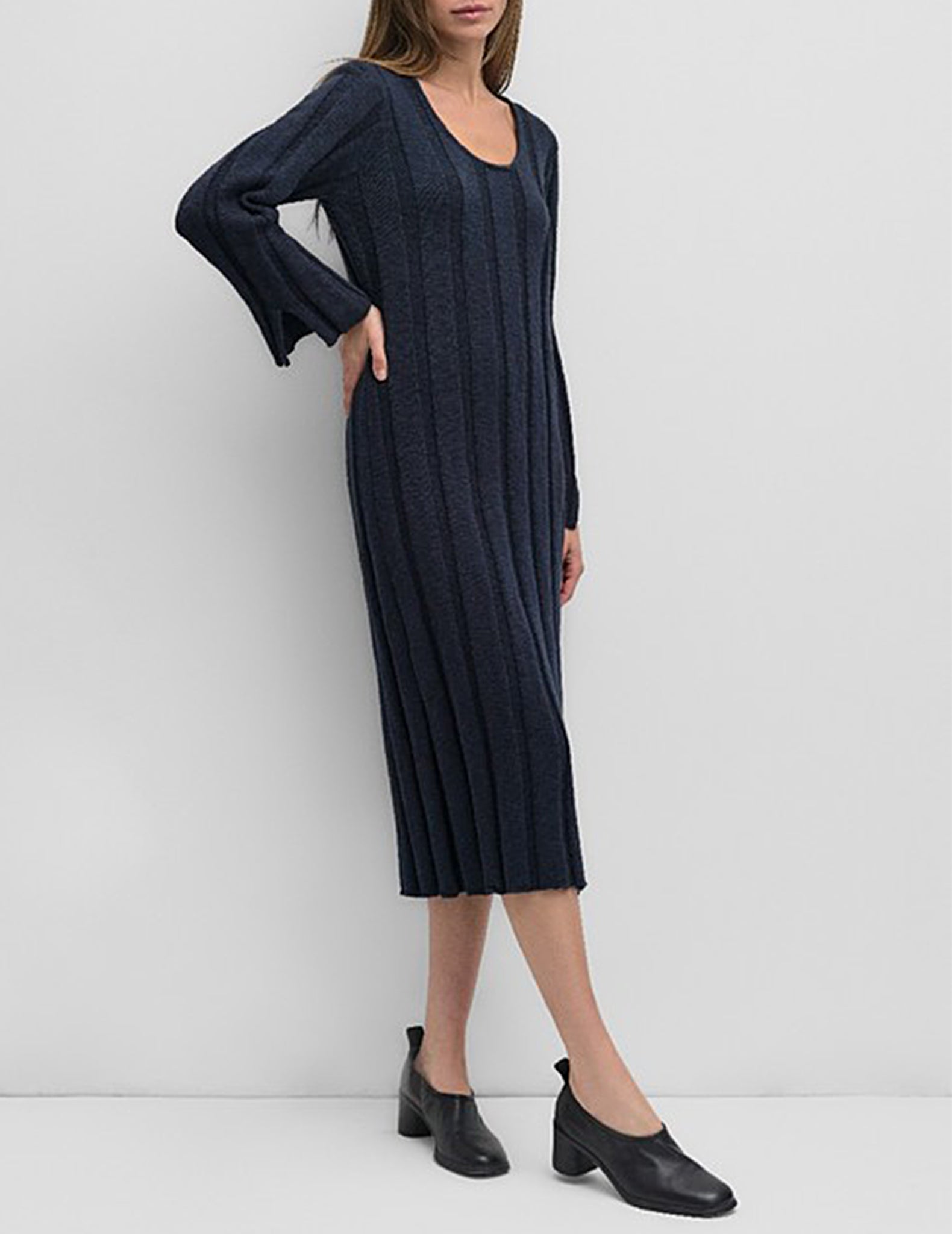 Marley Navy Rib Knit Sweater Dress – Cuffs