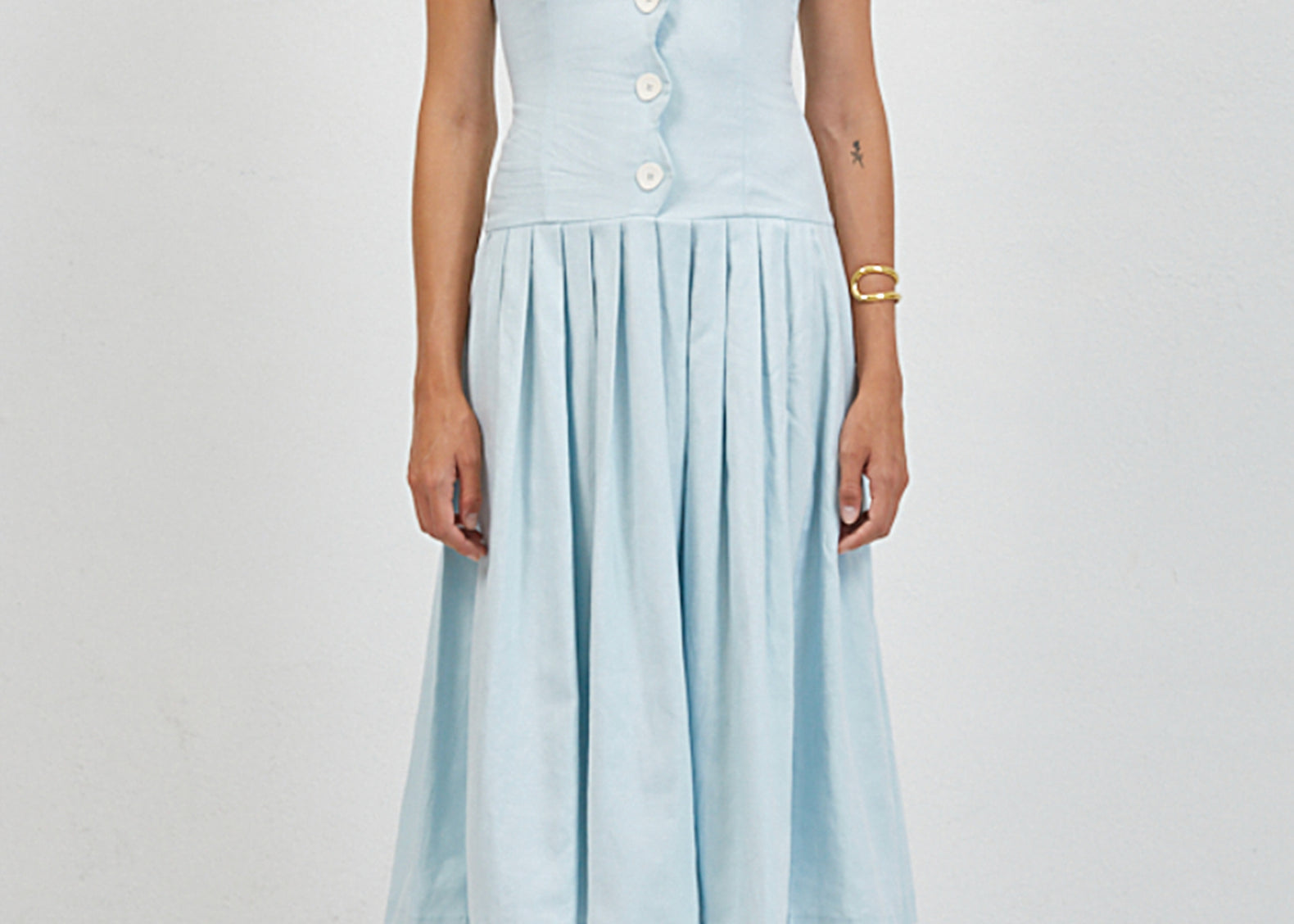 Daria Drop Waist Wavy Button Dress Cuffs. Daria Drop Waist Wavy Button Dress Cuffs.