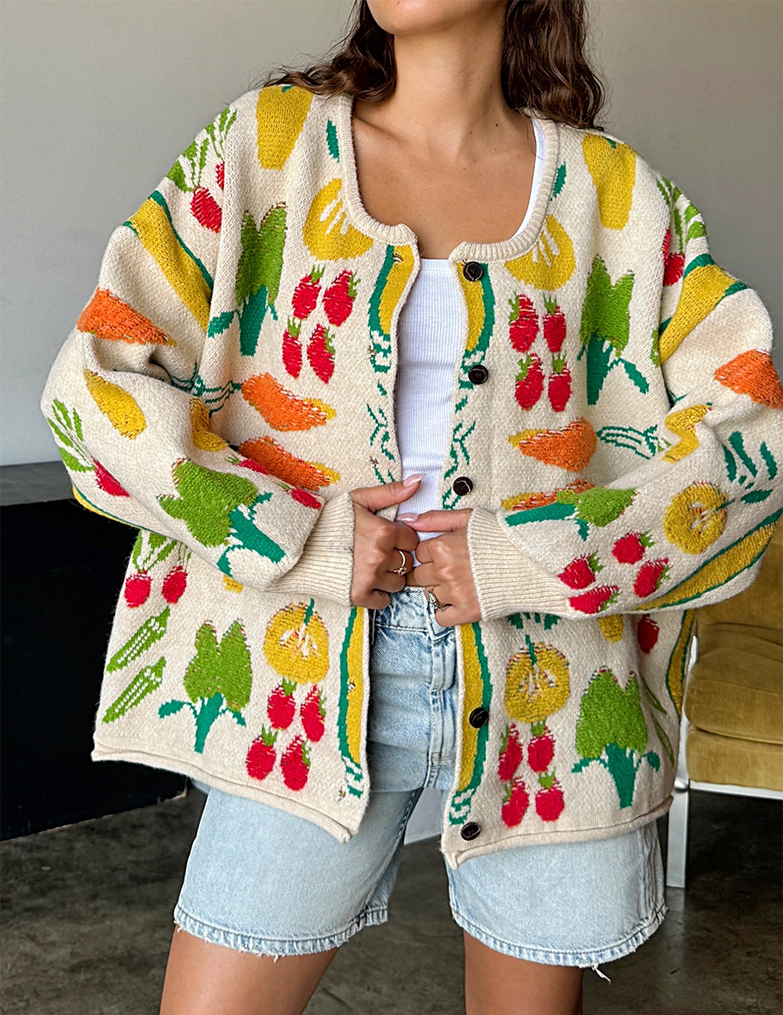 カーディガン vegetable / cream cardigan il_fullxfull.6379873475_kd98.