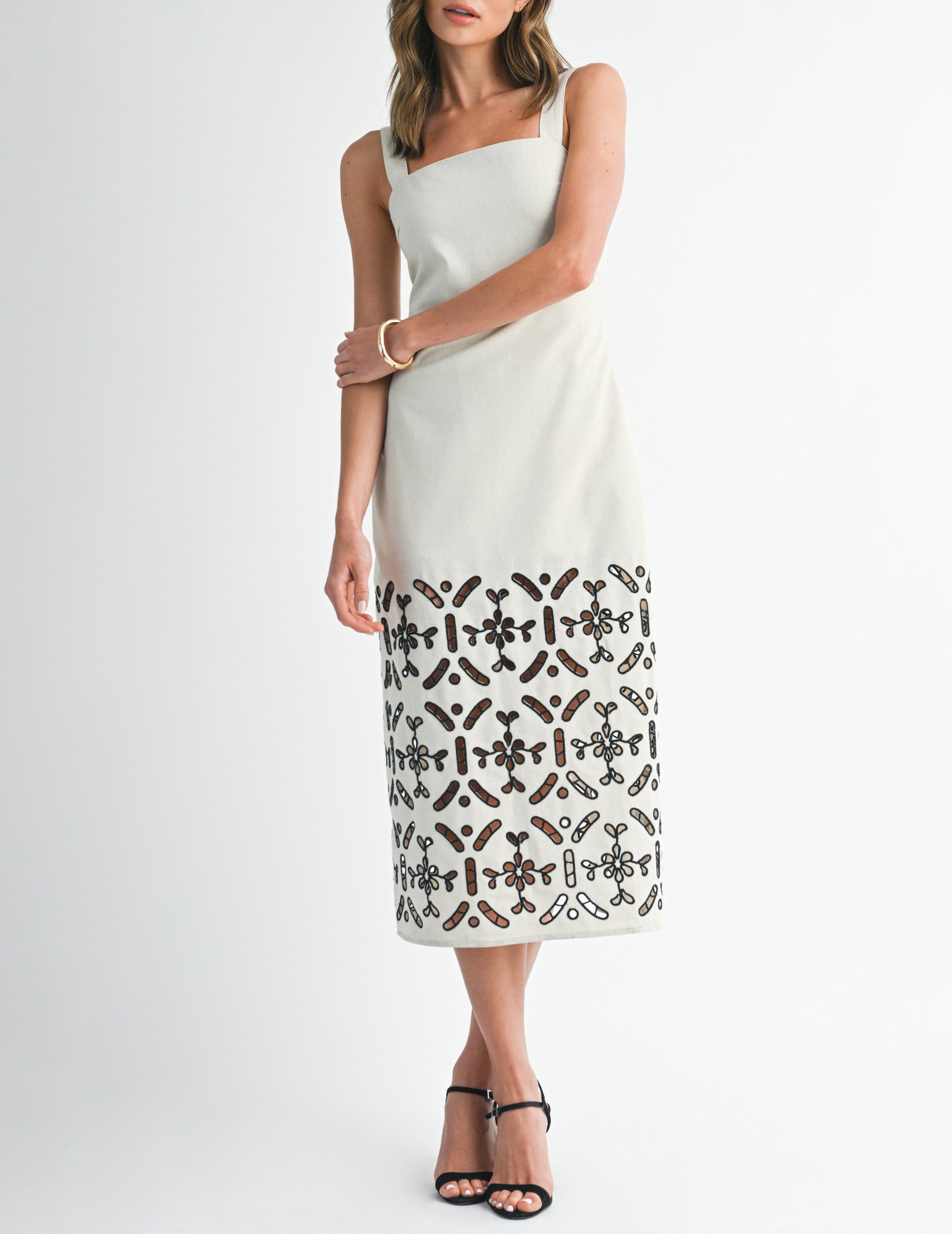 Gia Embroidered Linen Shift Dress Gia Embroidered Linen Shift Dress