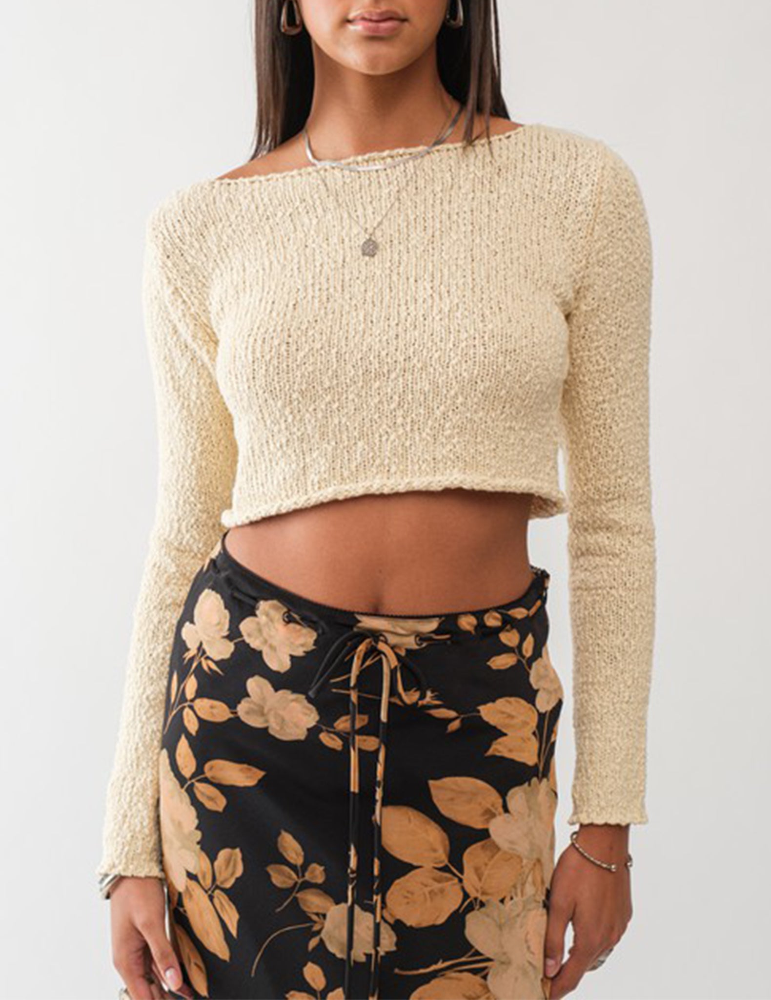 Ivory top cropped sweater