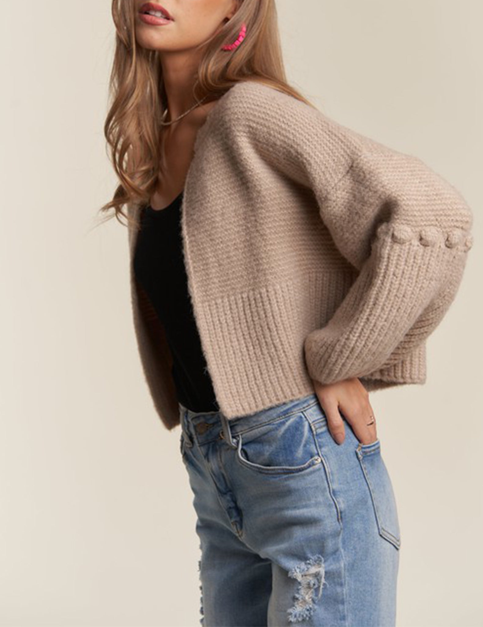 Cardigan hotsell puff sleeves