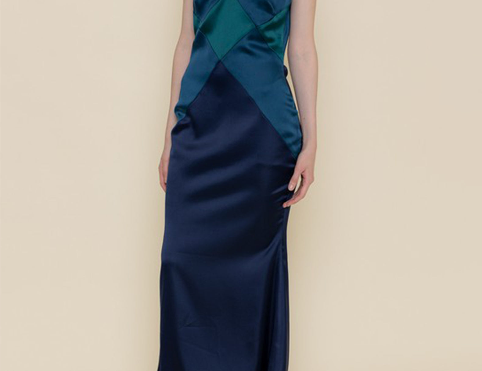 Rhone Color Block Satin Slip Dress Cuffs. Rhone Color Block Satin Slip Dress Cuffs.
