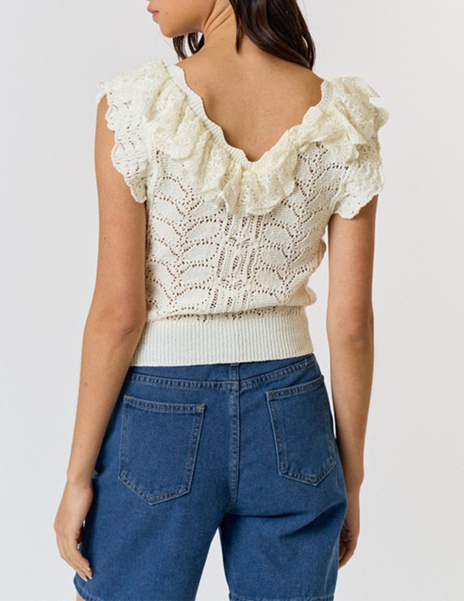 Salem Ruffled Crochet Top – Cuffs.