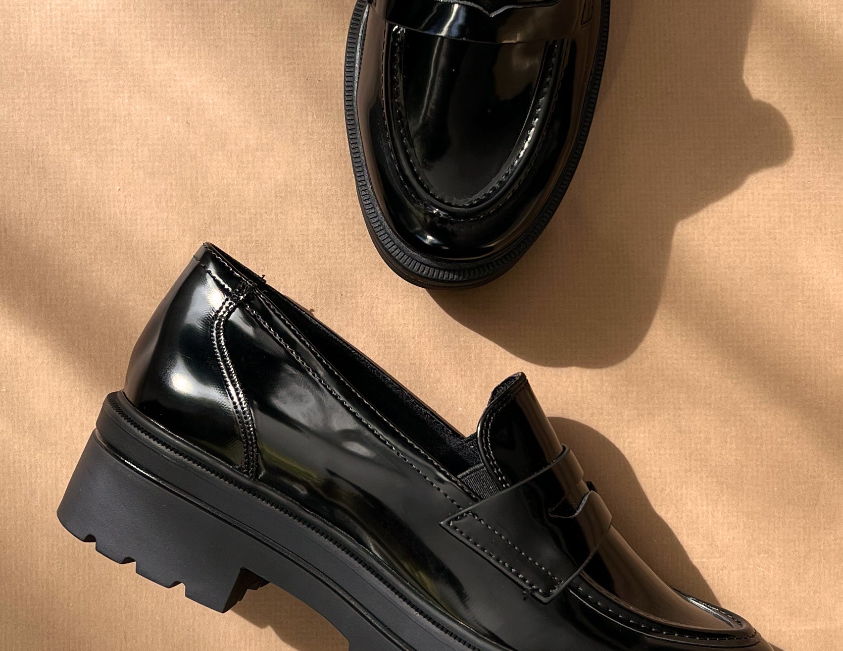 Yoani Black Platform Penny Loafers – - Main Image